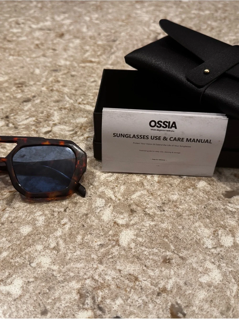 Tortoiseshell Oversized Geometric Sunglasses - Brown